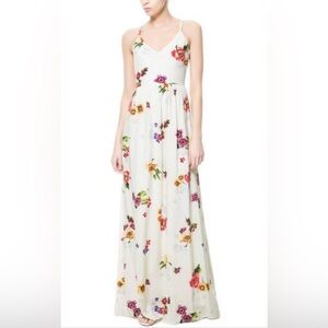 Zara TRAFALUC Floral Side Cut Out Maxi Dress NWOT